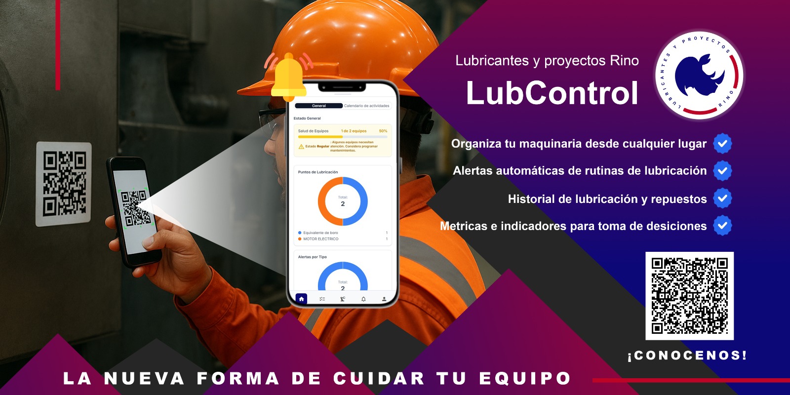 Lubricantes rino | Aplicación para el mantenimiento industrial
